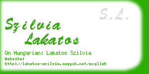 szilvia lakatos business card